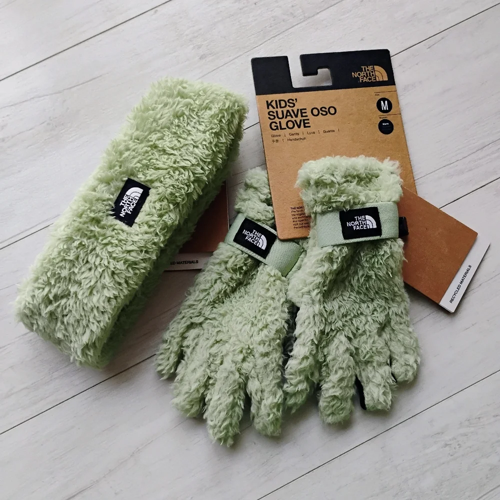 THE NORTH FACE NEW Kids Fleece Suave OSO Gloves & Earband